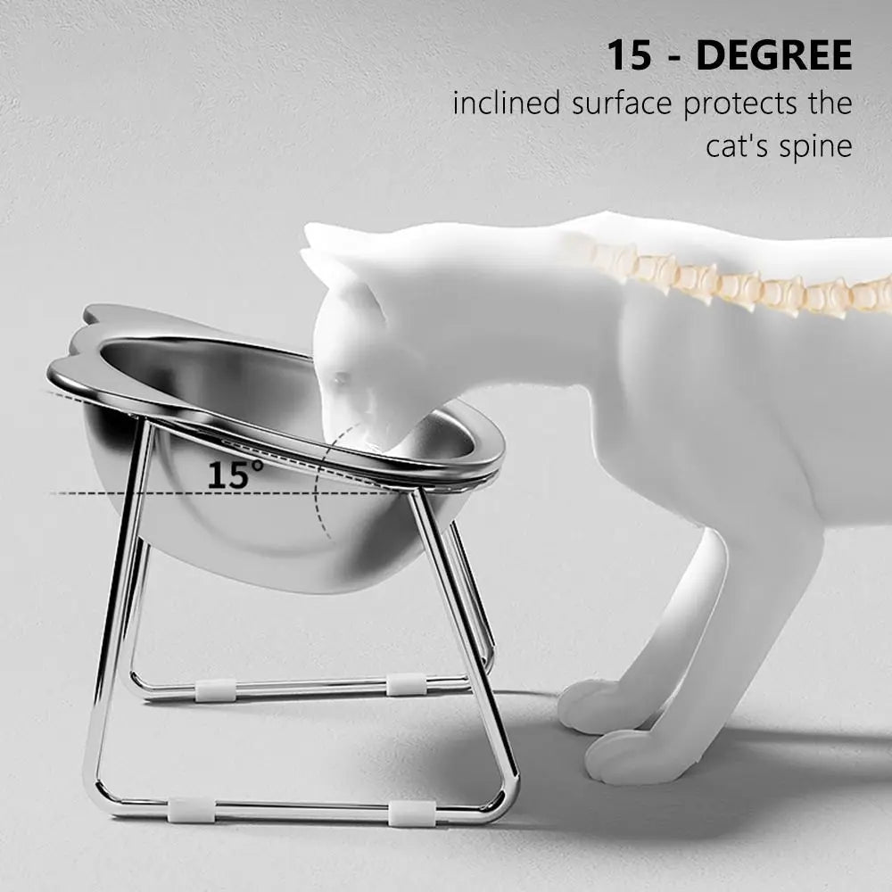 Stainless Elevated Tilted Cat Bowl 4