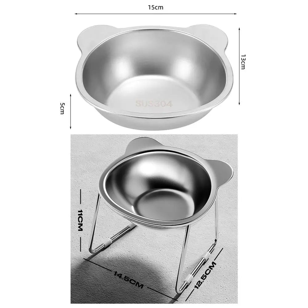 Stainless Elevated Tilted Cat Bowl 6