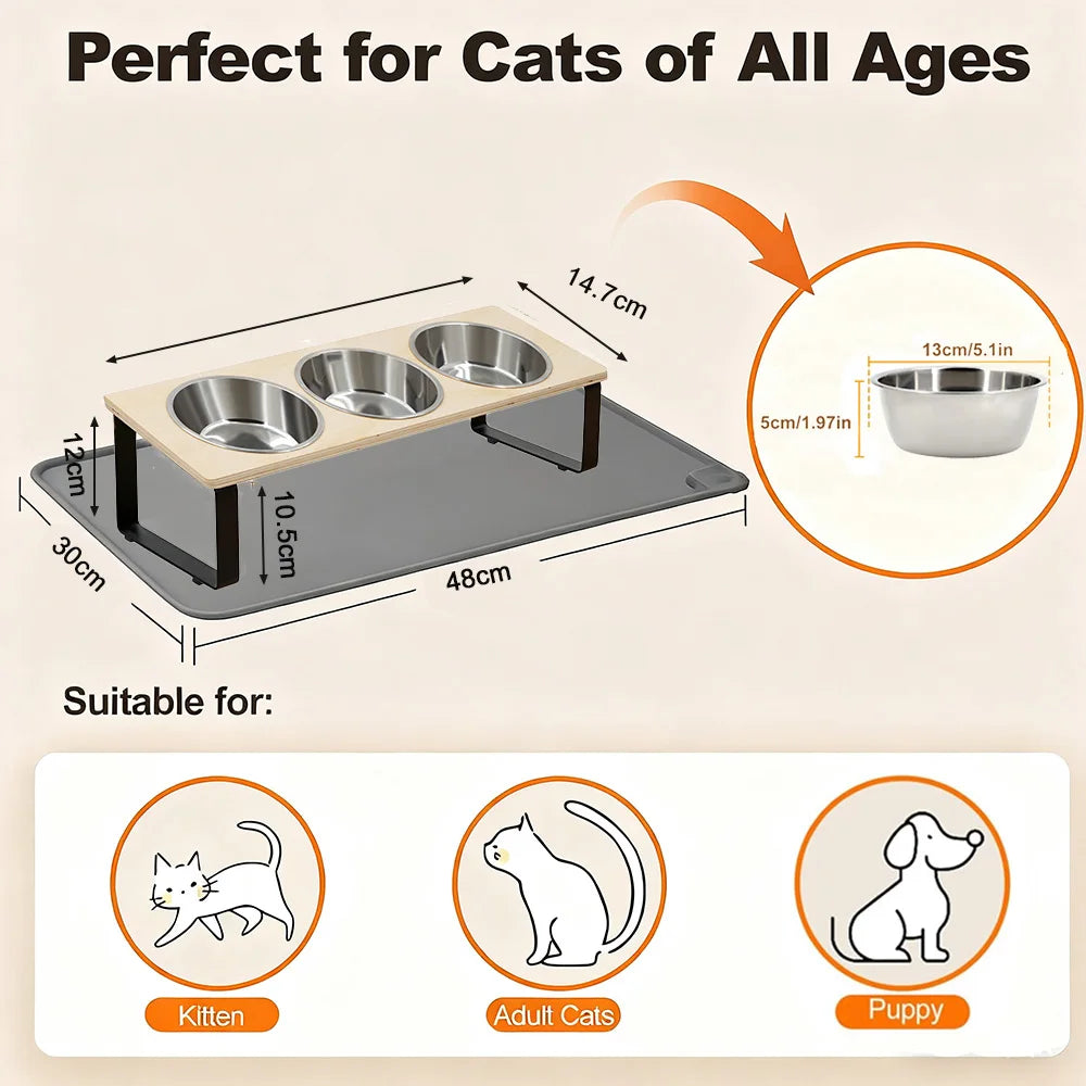 Elevated 15° Tilted Cat Bowls with Stand 6